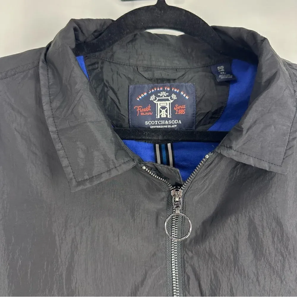 SCOTCH & SODA Men’s Black Full Zip Lightweight Jacket Sz XL